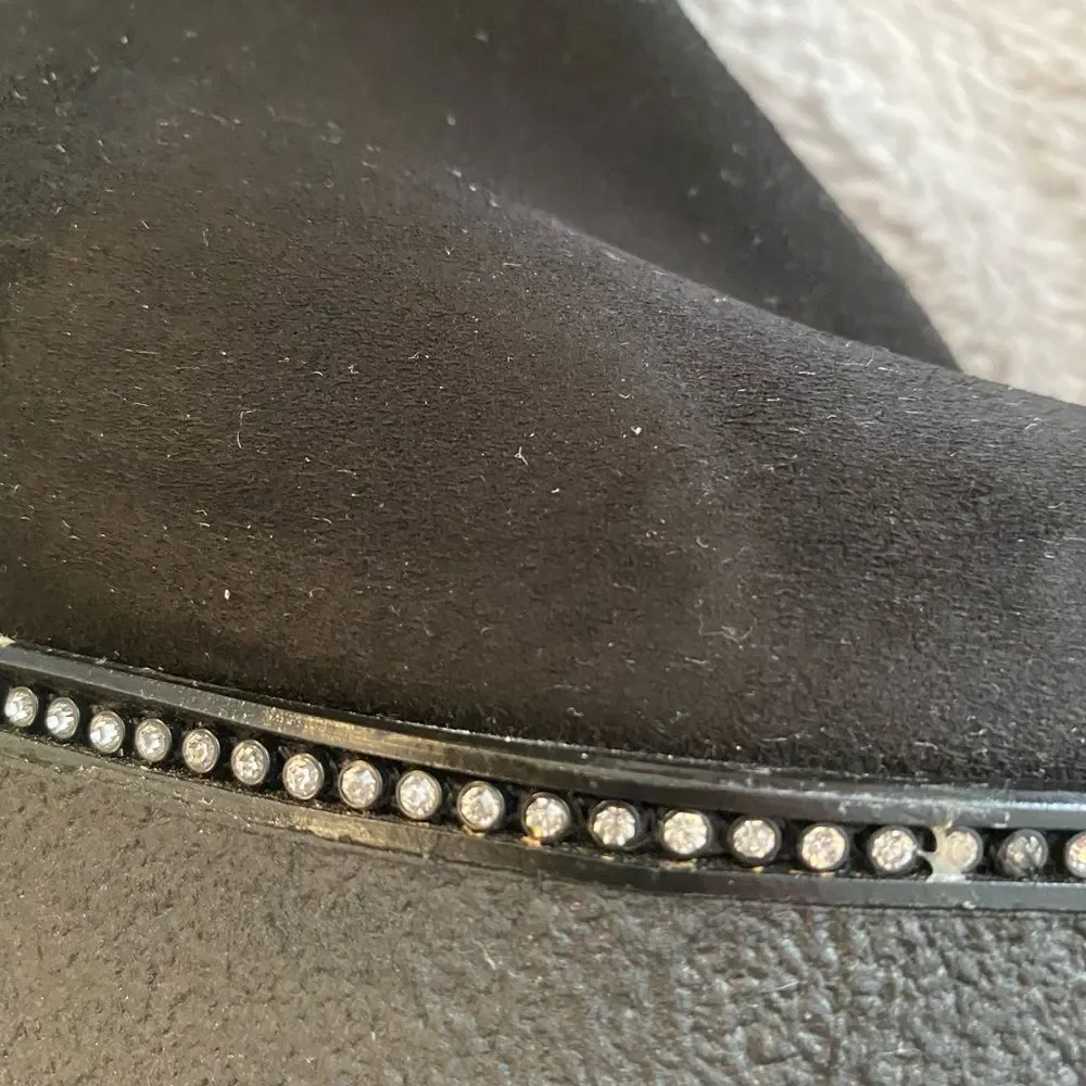 Baldinini crystal embellished over knee suede boots, size 38(7,5)